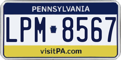 PA license plate LPM8567