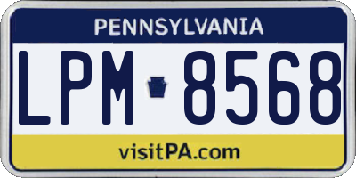 PA license plate LPM8568