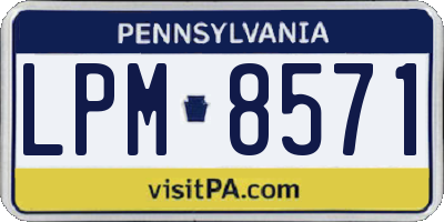 PA license plate LPM8571
