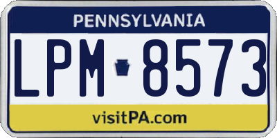 PA license plate LPM8573