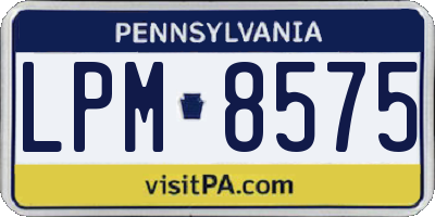 PA license plate LPM8575