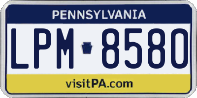 PA license plate LPM8580