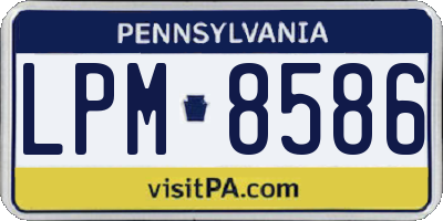 PA license plate LPM8586