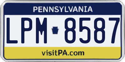PA license plate LPM8587