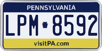 PA license plate LPM8592