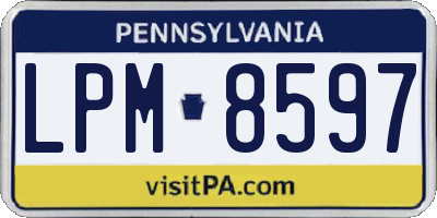 PA license plate LPM8597