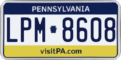 PA license plate LPM8608