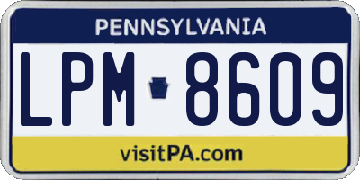 PA license plate LPM8609