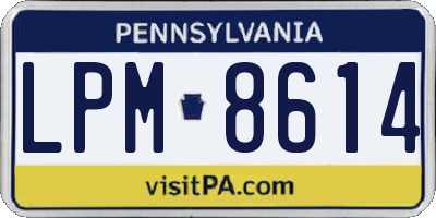 PA license plate LPM8614