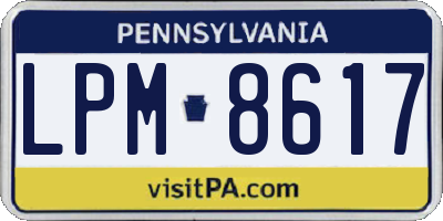 PA license plate LPM8617