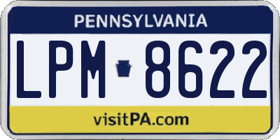 PA license plate LPM8622