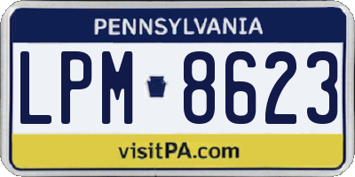 PA license plate LPM8623