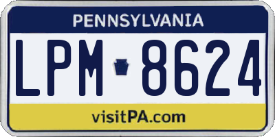 PA license plate LPM8624