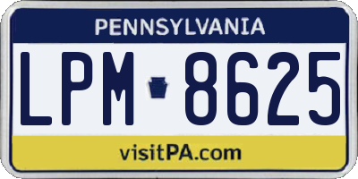 PA license plate LPM8625