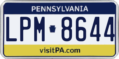 PA license plate LPM8644