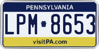 PA license plate LPM8653