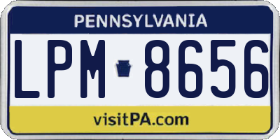 PA license plate LPM8656
