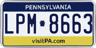 PA license plate LPM8663