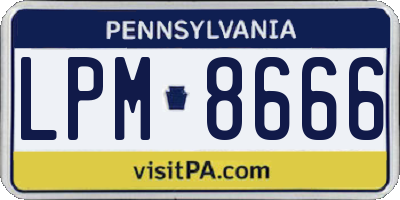 PA license plate LPM8666