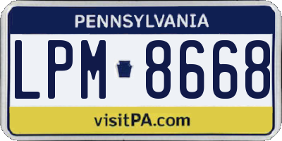 PA license plate LPM8668