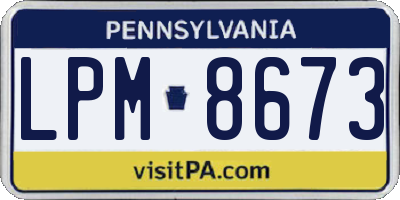 PA license plate LPM8673