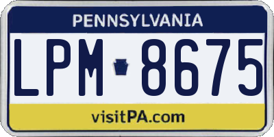 PA license plate LPM8675