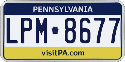 PA license plate LPM8677