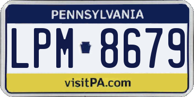 PA license plate LPM8679