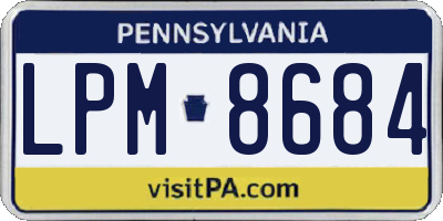 PA license plate LPM8684