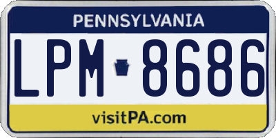 PA license plate LPM8686