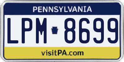 PA license plate LPM8699