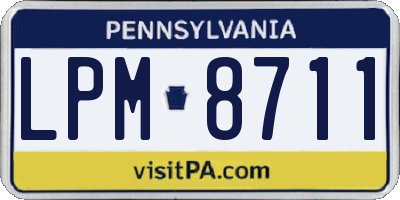 PA license plate LPM8711
