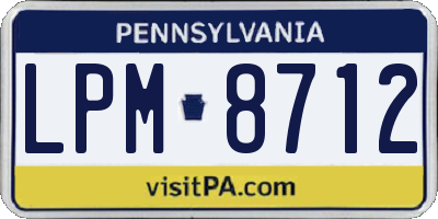 PA license plate LPM8712