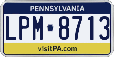 PA license plate LPM8713