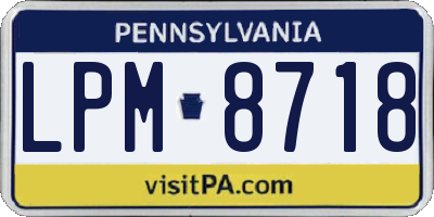 PA license plate LPM8718