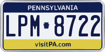 PA license plate LPM8722