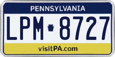 PA license plate LPM8727