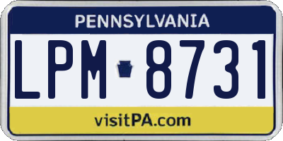 PA license plate LPM8731