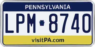 PA license plate LPM8740