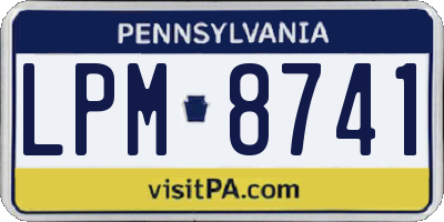 PA license plate LPM8741