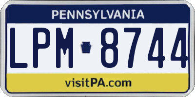PA license plate LPM8744