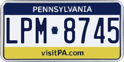 PA license plate LPM8745