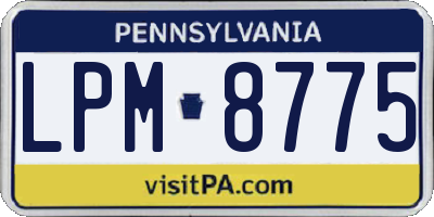 PA license plate LPM8775