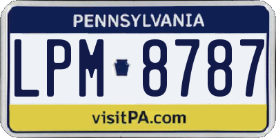 PA license plate LPM8787