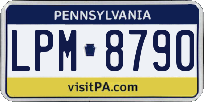 PA license plate LPM8790