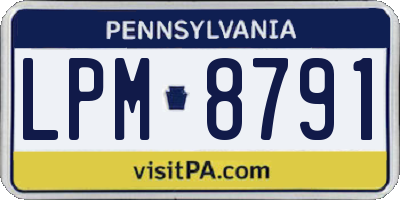PA license plate LPM8791