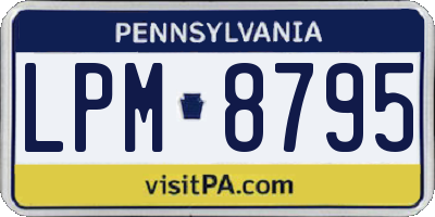 PA license plate LPM8795