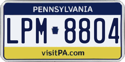 PA license plate LPM8804