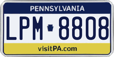 PA license plate LPM8808