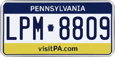 PA license plate LPM8809